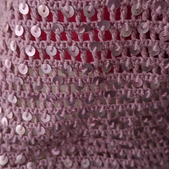 5/$45 Pink Knit Sequin Cardigan - Picture 2 of 3